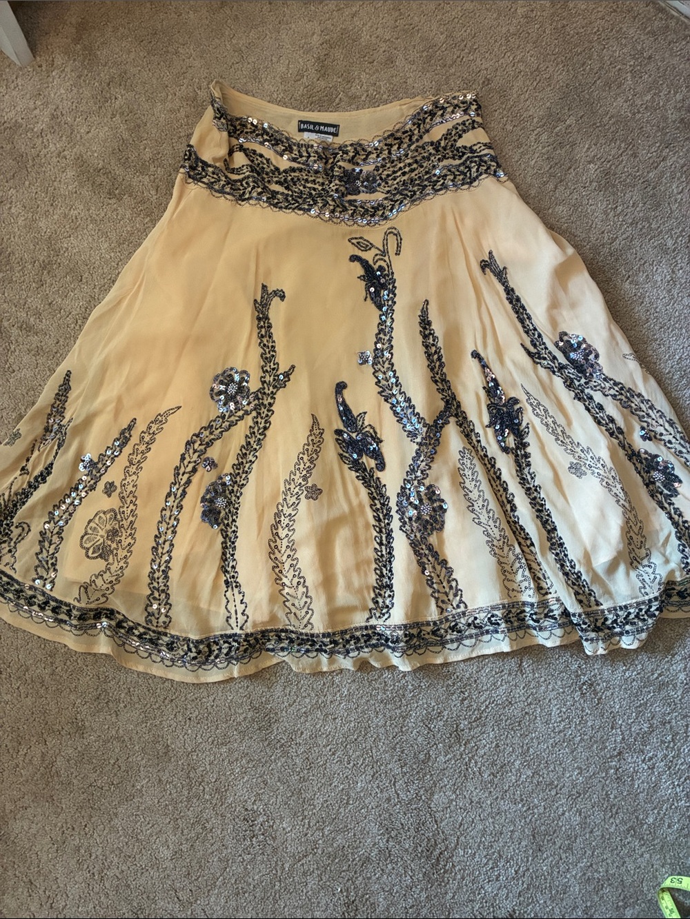 Basil & Maude Beaded Sequin Skirt size 6